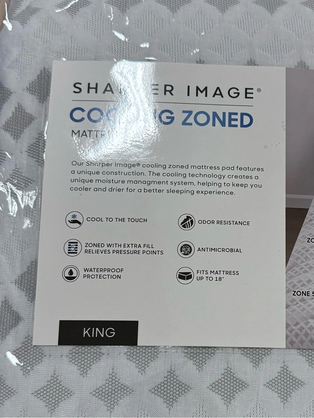 SHARPER IMAGE® COOLING ZONED MATTRESS PAD